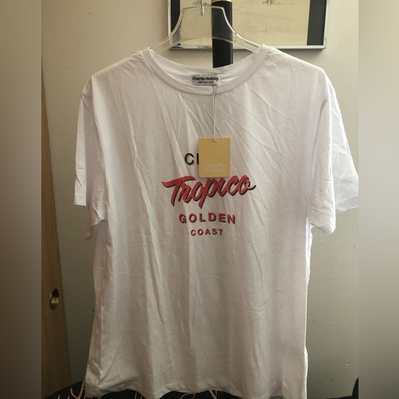 Charlie Holiday♦️2/$25 Tropico Golden Coast oversized boyfriend tee small New - Picture 7 of 13
